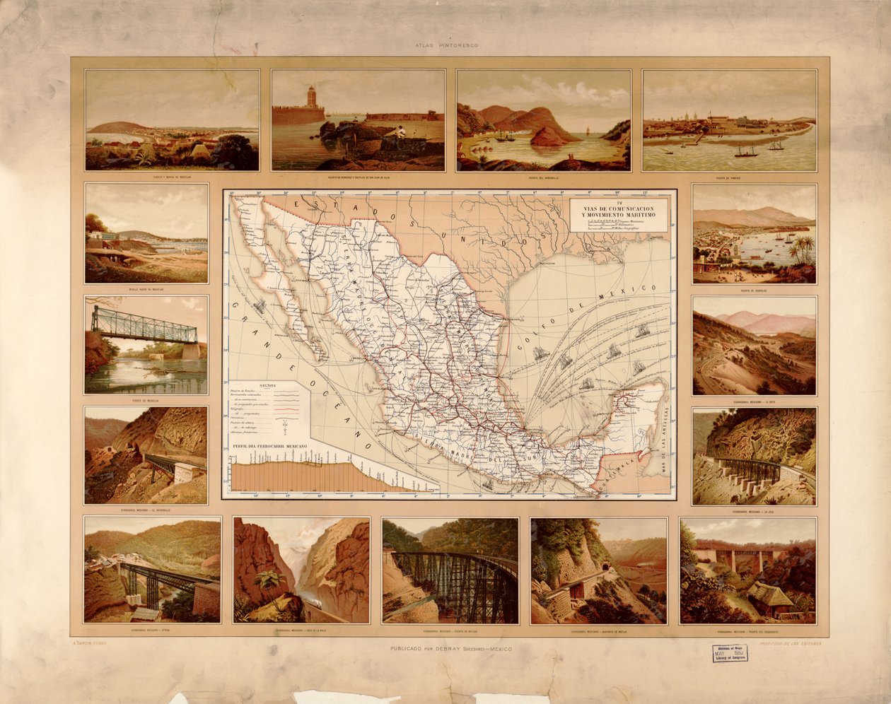 メキシコ合衆国の絵画的で歴史的な地図帳。所在地 2008621671-7 作： アントニオガルシアキューバス