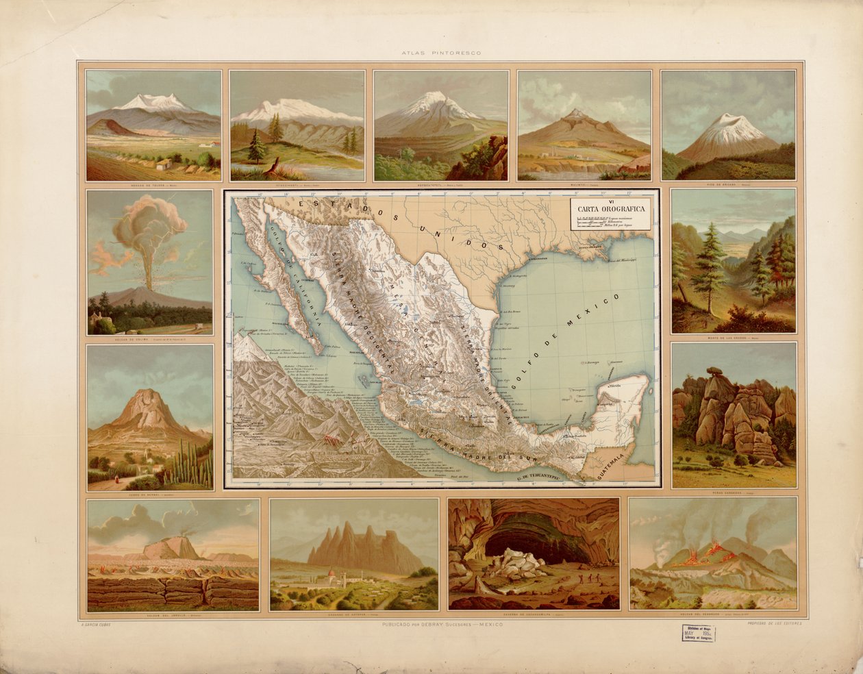 メキシコ合衆国の絵画的で歴史的な地図帳。所在地 2008621671-9 作： アントニオガルシアキューバス
