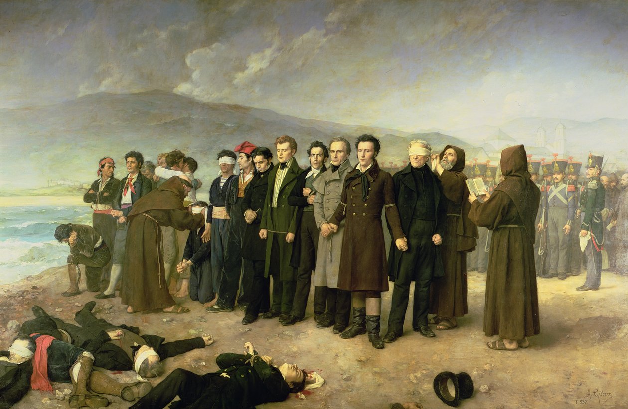 1831年、1888年のホセマリアデトリホスイウリアルテ（1791-1831）とその仲間たちの処刑 作： アントニオ・ギスバート
