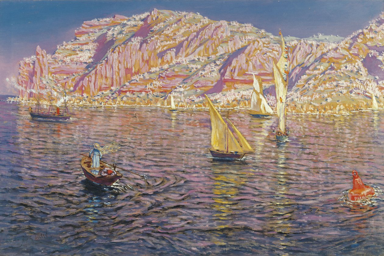 パルマ・デ・マヨルカ湾の眺め - Munoz Degrain、Antonio (1840-1924) - c. 1905 - キャンバスに油彩 - 89x133.5 - カルメン・ティッセン美術館、マラガ 作： アントニオ・ムノス・デグレイン