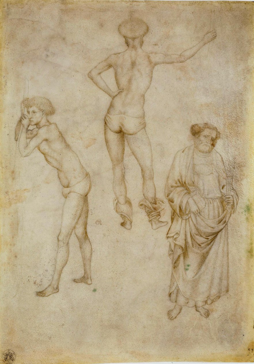 「Figures masculines et saint Pierre」（2つの男性像の習作と聖ペテロ） Etude Dessin d