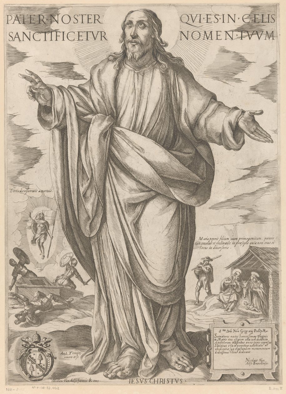 キリスト 天にいる私たちの父よ、あなたの御名を讃えます (オブジェクトのタイトル) Christ, Mary en de apostle (シリーズタイトル) 作： アントニオ・テンペスタ