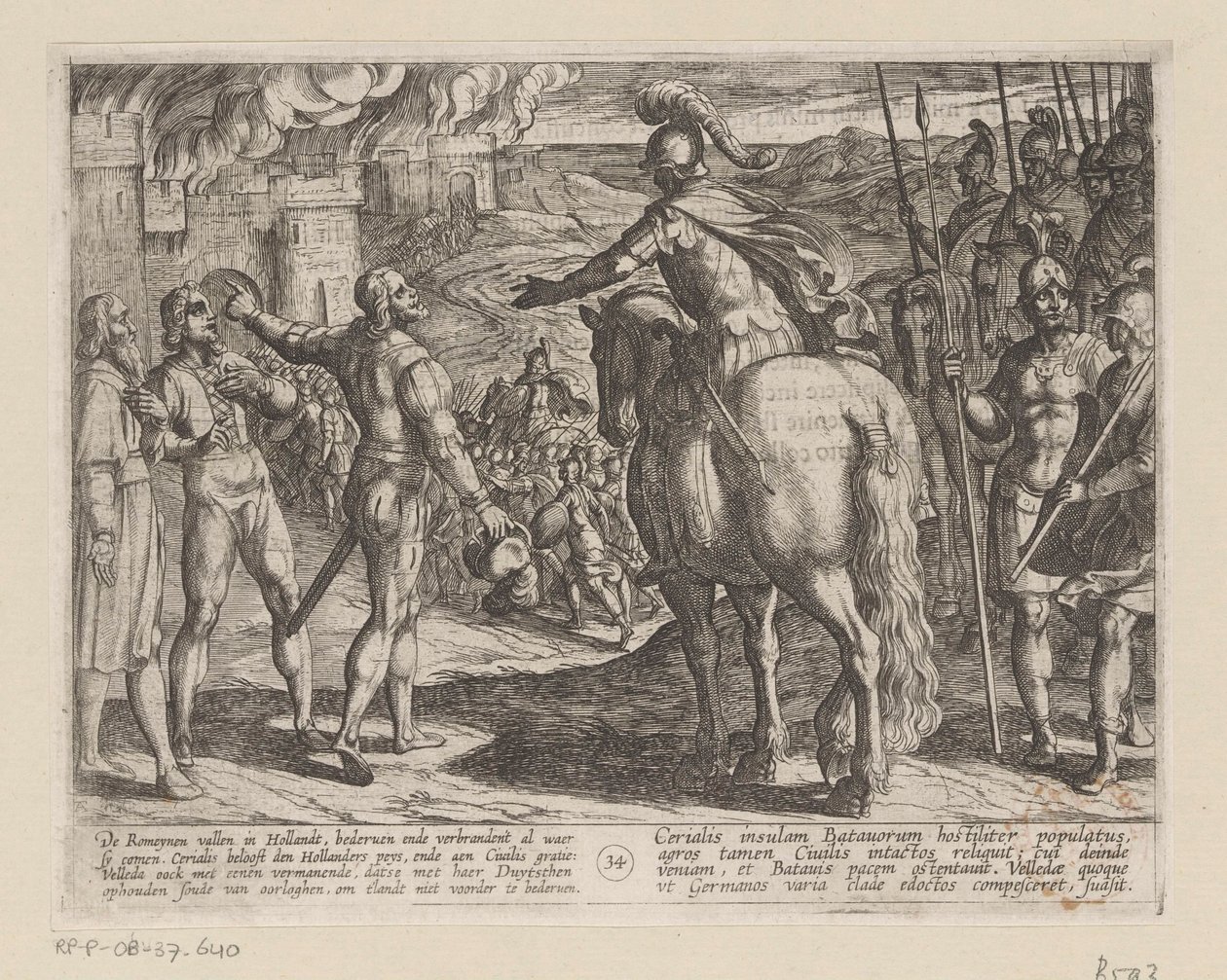 ローマ人がオランダの田園地帯を燃やす ローマ人に対するバタヴィア戦争 (シリーズタイトル) Batavorum cum Romanis Bellum (シリーズタイトル) 作： アントニオ・テンペスタ