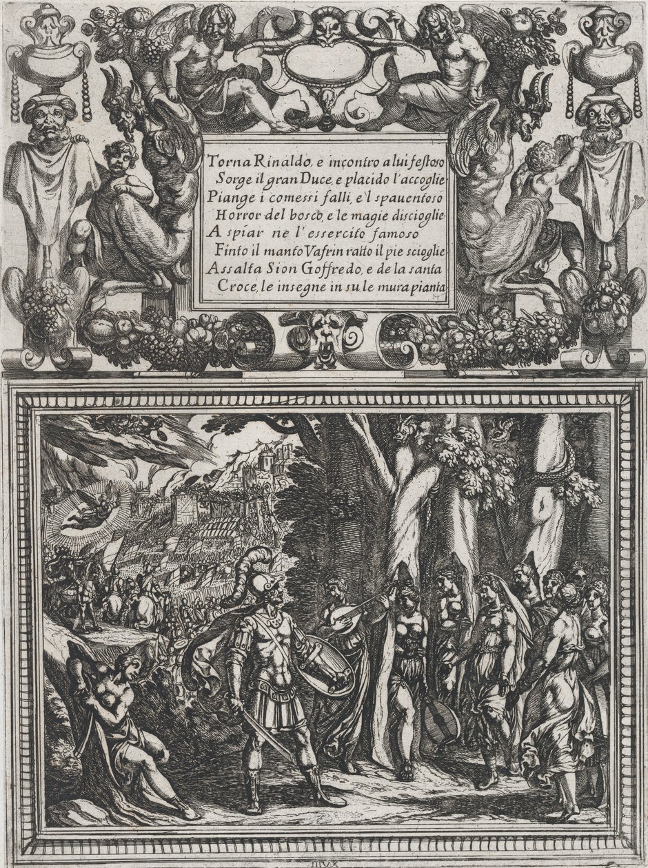 プレート 18: カント XVIII への挿絵、トルカト タッソの「Gerusalemme liberat...」より。 1590-1630。 作： アントニオ・テンペスタ