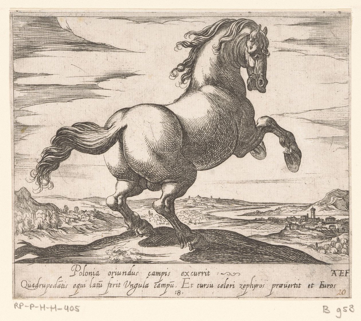 Steigerend paard naar rechts gewend Paarden uit verschiedelde landen (シリーズタイトル) これらのリーダーと一緒に、あなたはヴィロールの口を持つリーダーとして称賛されるでしょう。 作： アントニオ・テンペスタ