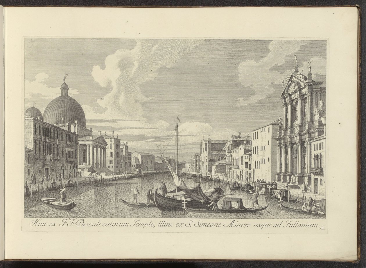 Gezicht op het Canal Grande, de Santa Maria di Nazareth en de San Simeone Piccolo te Venetië したがって、F. F。 S. Simeon Minor から Fullonium まで (オブジェクトのタイトル) アントニウス運河からのヴェネツィアの街の最も有名な景色 作： アントニオ・ヴィセンティーニ