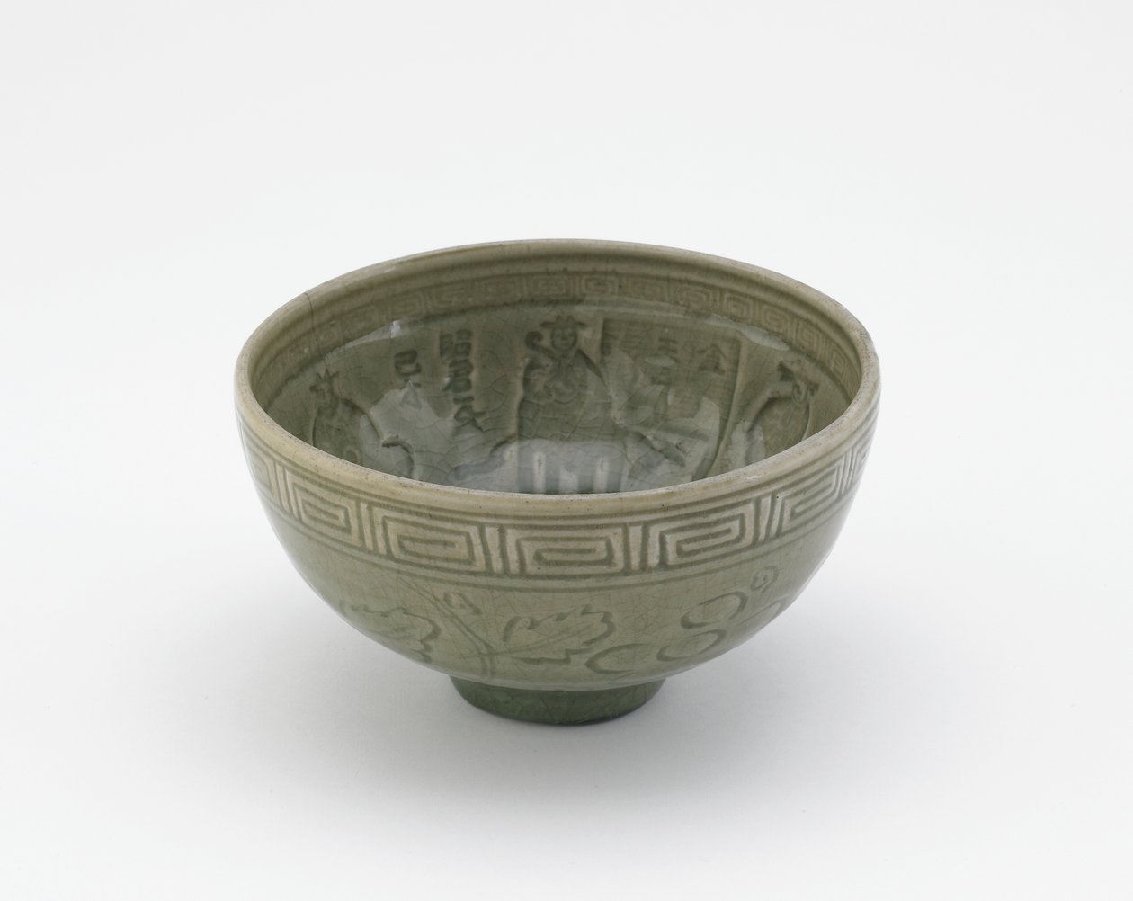 竜泉風の丼、茶碗（八）、19世紀初頭（青磁釉石器） 作： 青木（attr。To）木兵衛