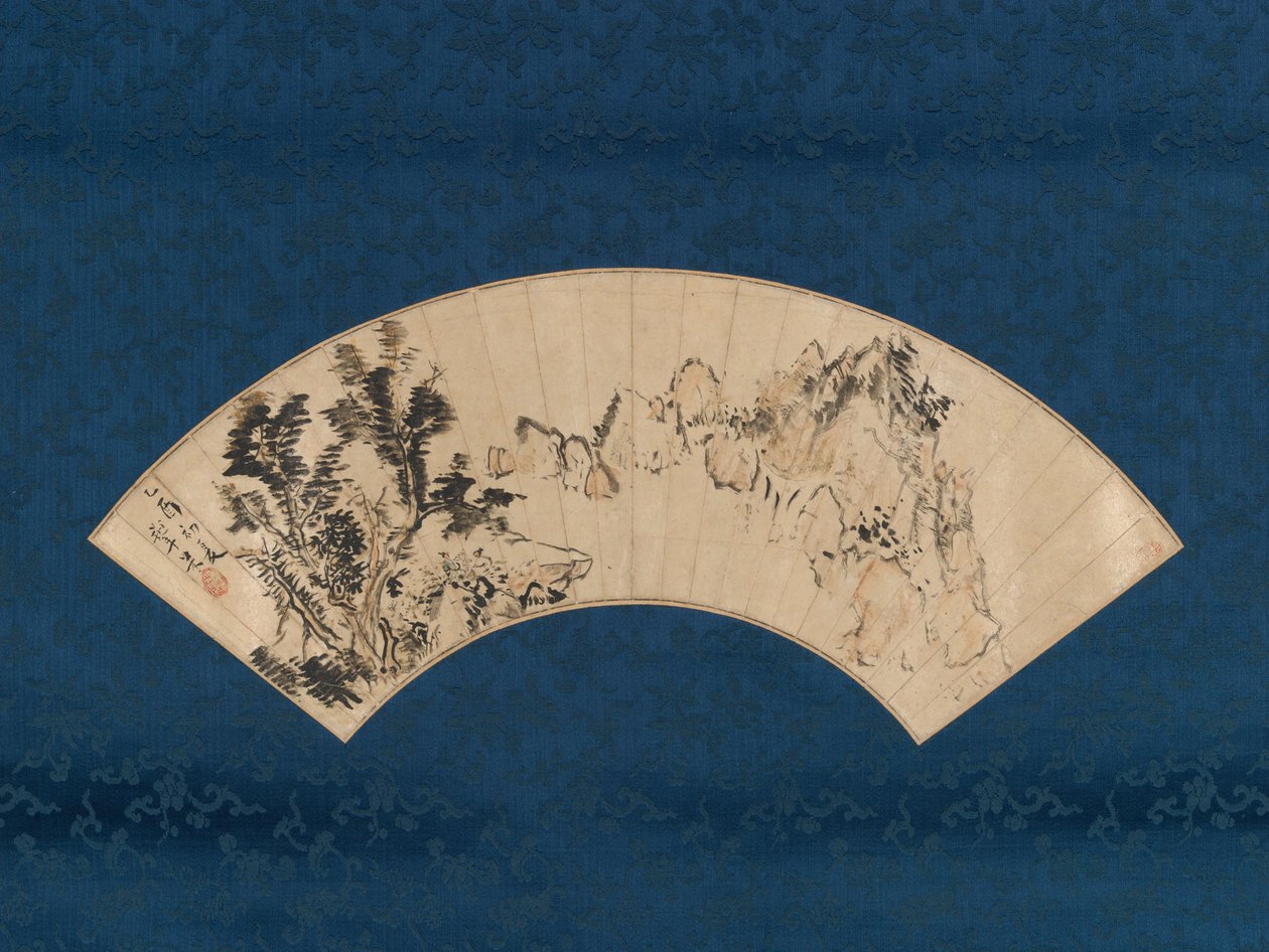 1825年、山の峡谷でお茶を準備する. 作： 青木木兵衛