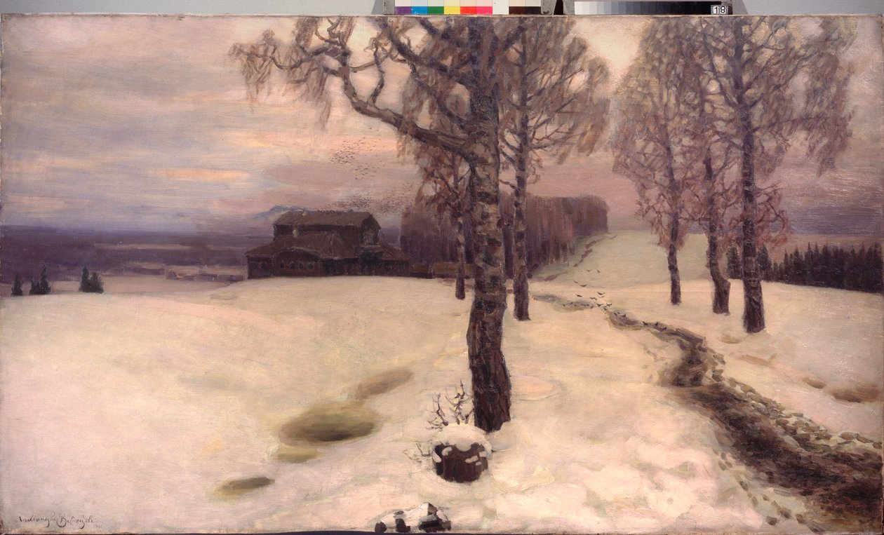 春の息吹 - Appolinari Mikhaylovich Vasnetsov (1856-1933) の絵画、キャンバスに油彩 作： アポリナーリ・ミハイロヴィチ・ヴァスネツォフ