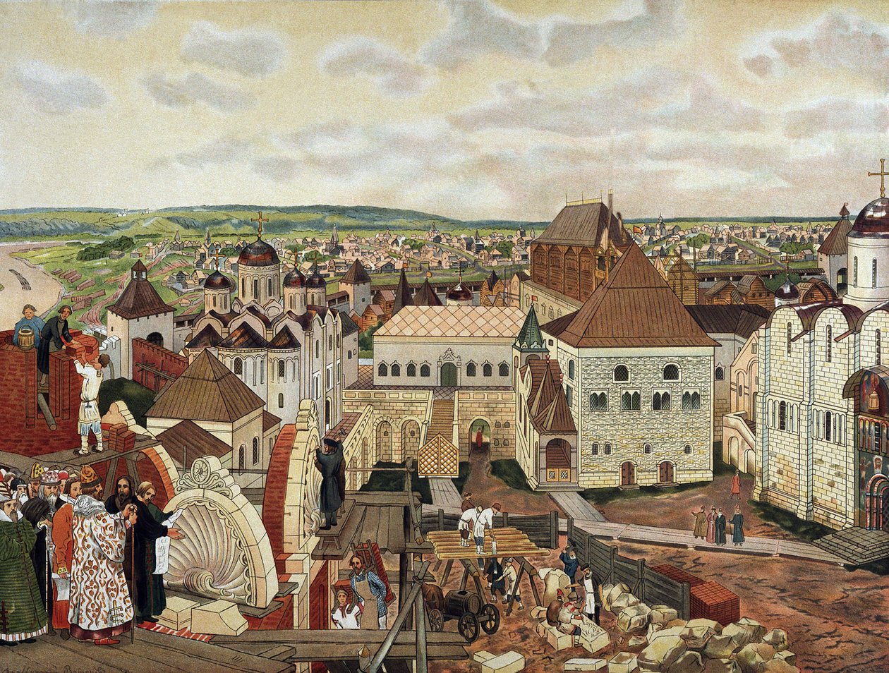 19 世紀末から 20 世紀初頭のモスクワ クレムリン。 作： Appolinari Mikhaylovich Vasnetsov