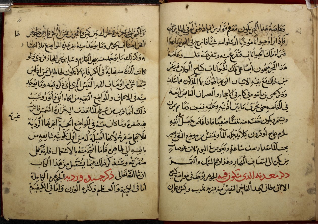 Ahmad bin Yusuf Al-Tifashi著『Kitab al-Ahjar』（宝石についての書）の799 AH/AD 1397年に写された写本のページ。または1198年 作： アラビア語学校
