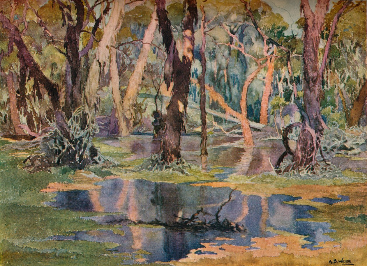 「キンダニングプール」、c1927 作： アーチボルドバートラムウェッブ
