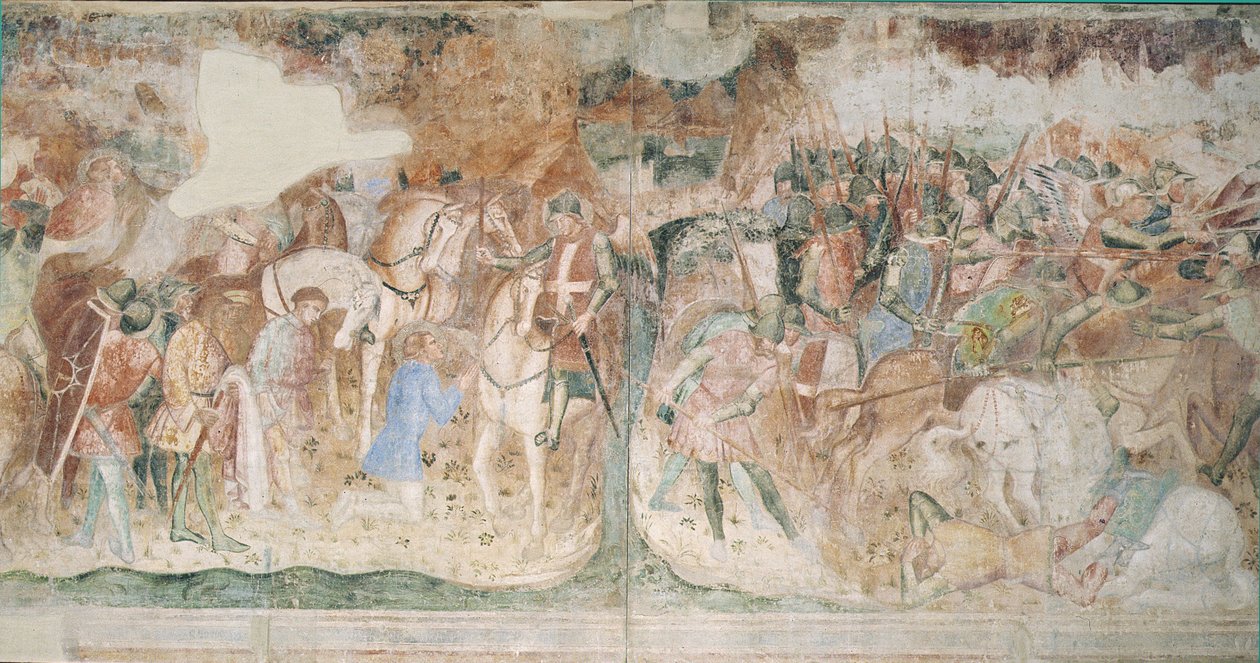 聖エフィシウスの改宗、1390年頃 作： Aretino Luca SpinelloまたはSpinelli