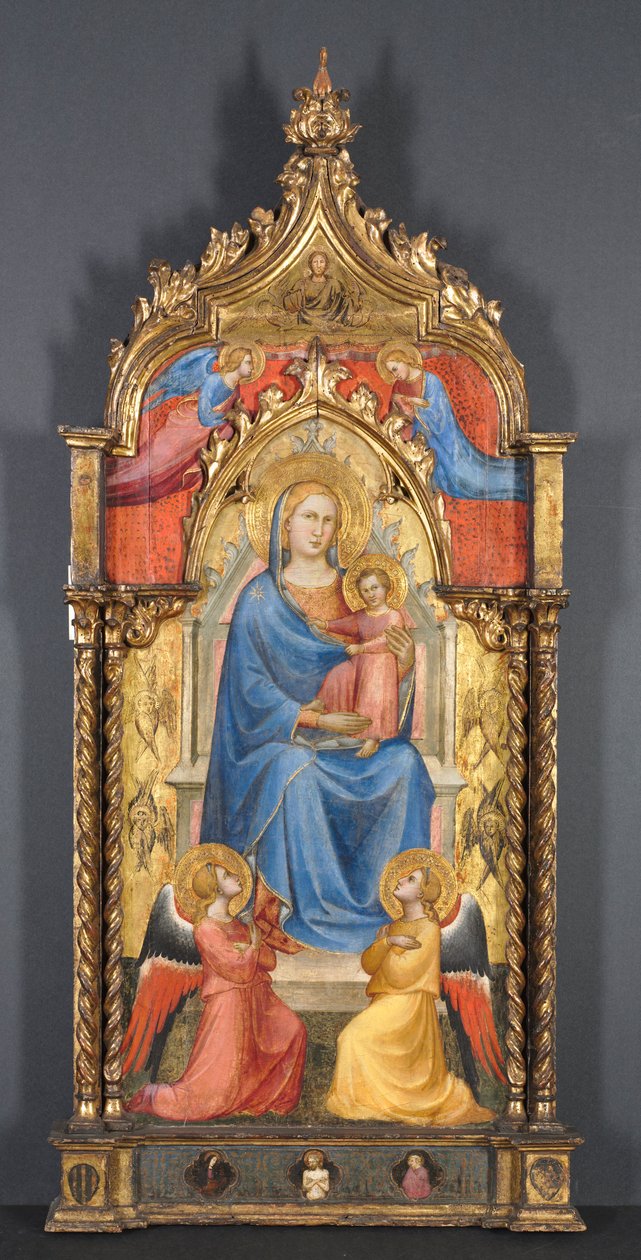 天使と聖母子、1405年。 作： Aretino Luca SpinelloまたはSpinelli