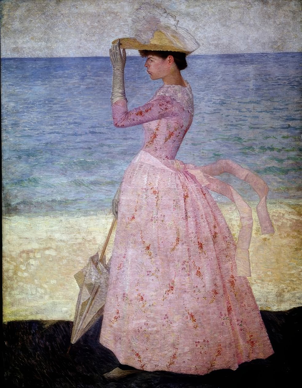 日傘を持つ女性-1896-190×149 cm-キャンバスに油彩。アーティスト：ARISTIDE MAILLOL。別名：LA MUJER DE LA SOMBRILLA。場所：MUSEE D&39;ORSAY 作： アリスティド・マイヨール