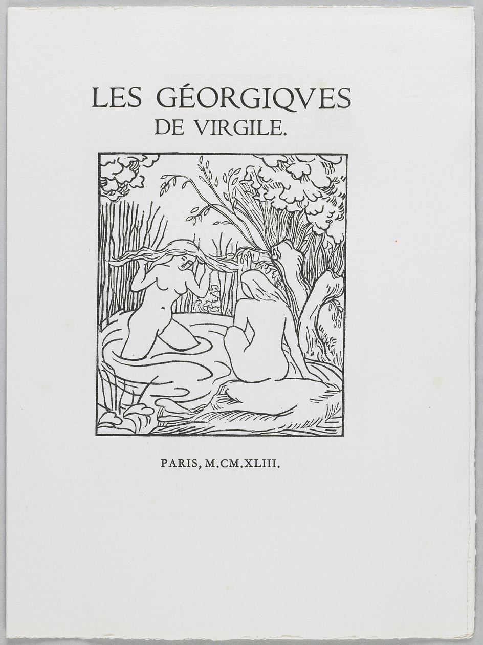 ヴァージルの「The Georgics」のタイトルページ、1937〜43年（木版と活版） 作： アリスティド・マイヨール