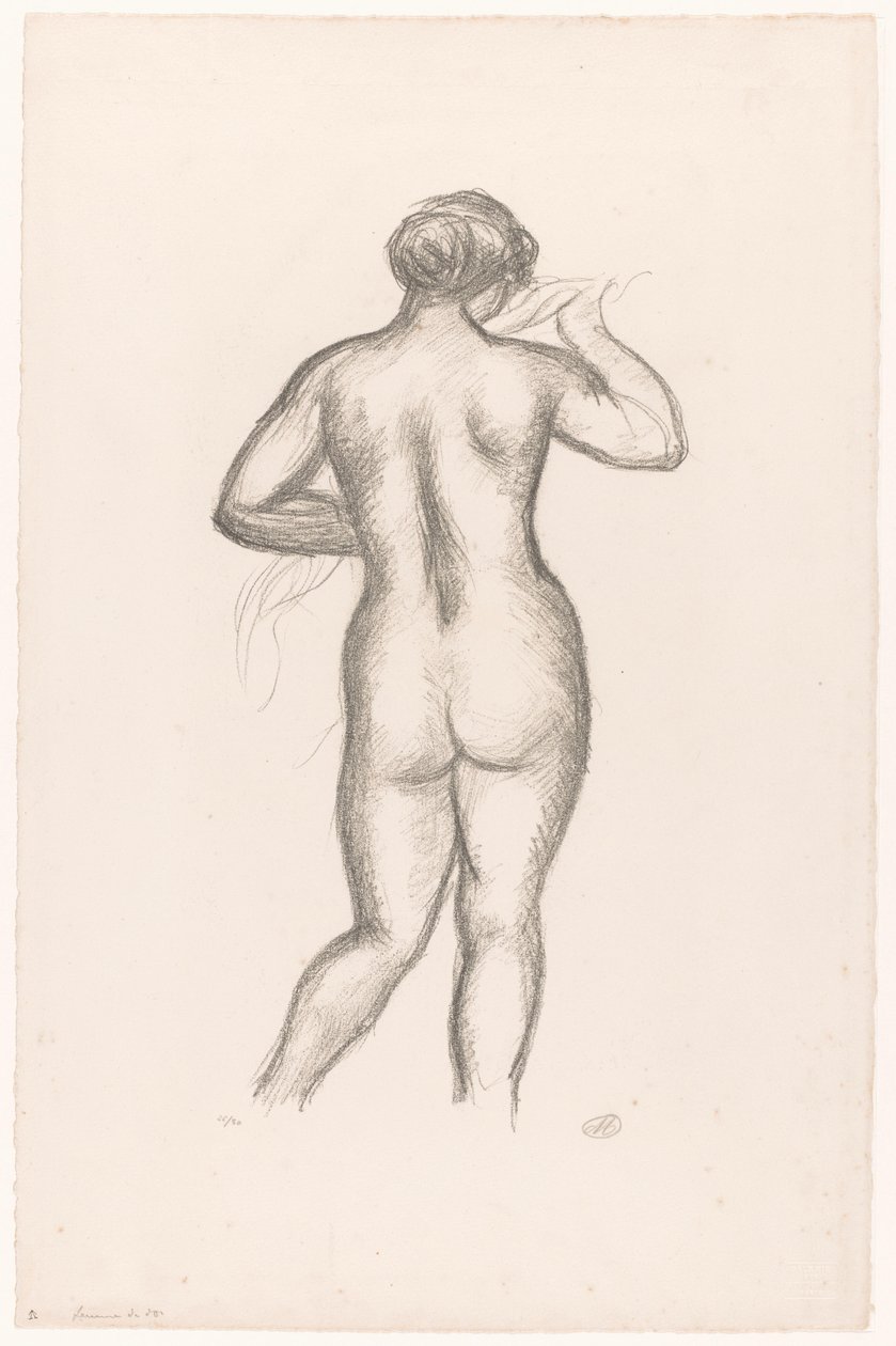 後ろから見た女性のヌード Femme nue de dos (原題) 作： アリスティド・マイヨール（アーティストによる署名）
