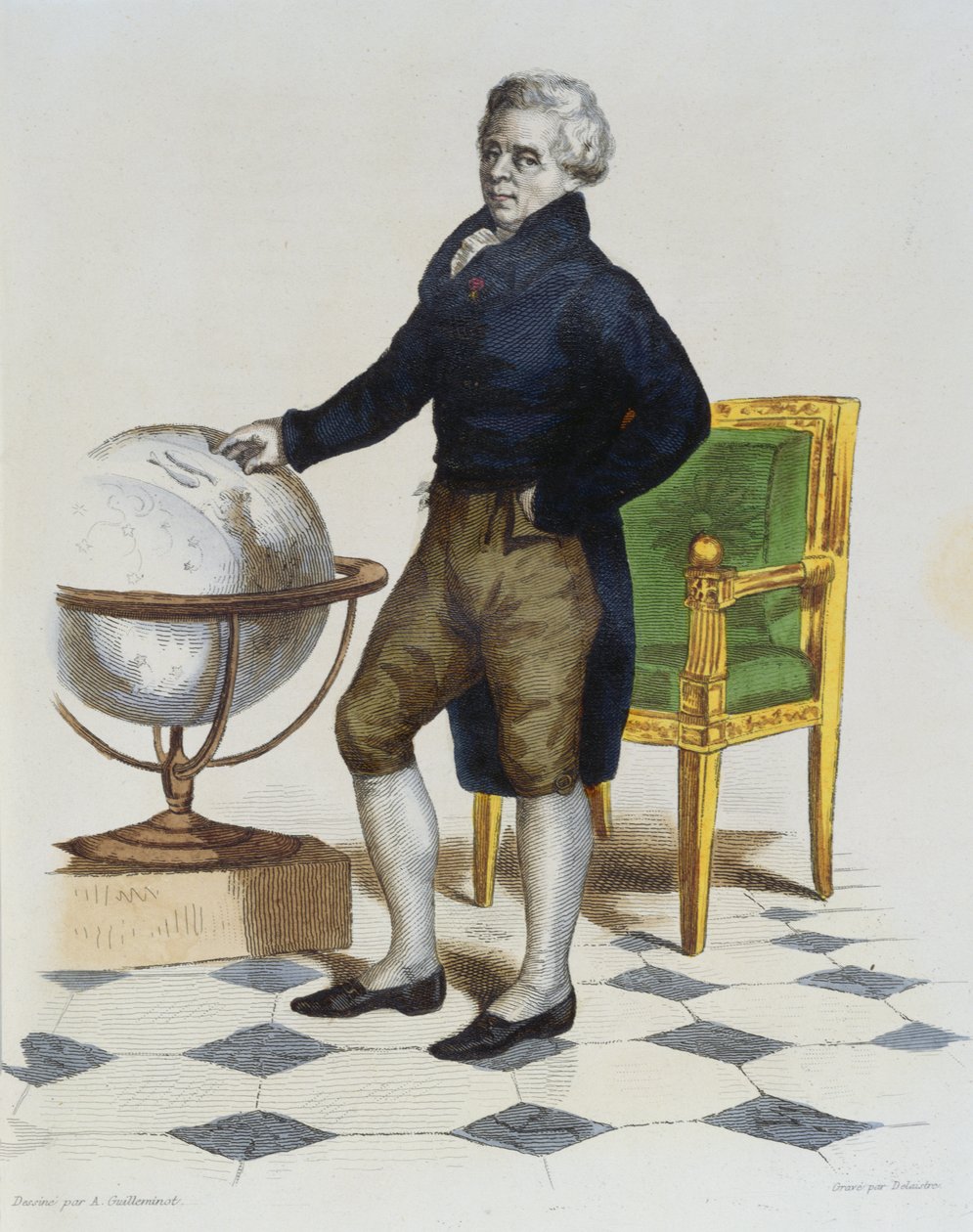 ピエール=シモン（1747-1825）ドラキスによって彫刻されたラプラス侯爵 作： アルマン・ギレマイノット