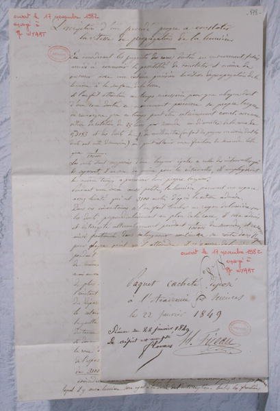 フィゾーの光速測定実験についての手紙 作： Armand-Hippolyte-Louis Fizeau