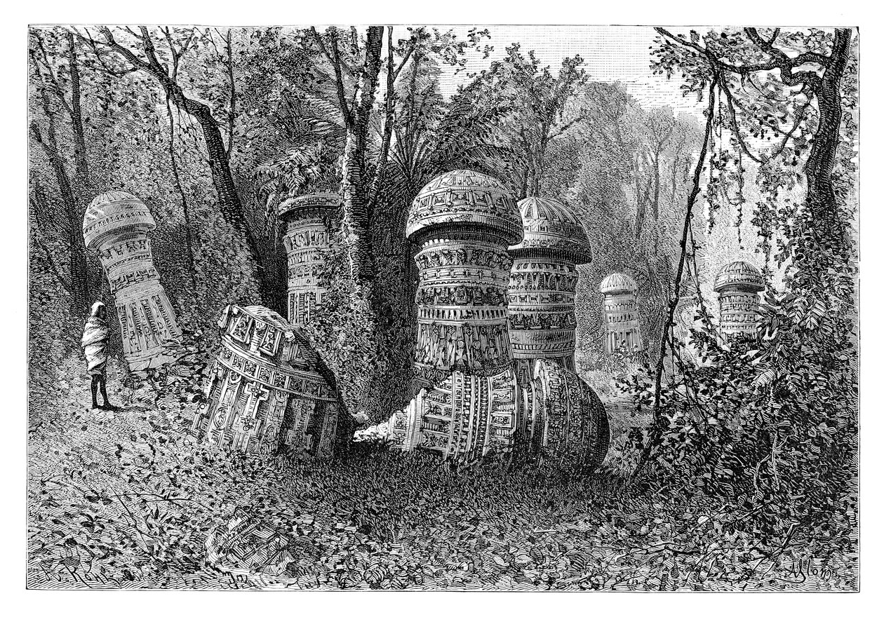 アホム寺院の遺跡、Dinajpur、アッパーアッサム、インド、1895年。 作： アーマンド・コール