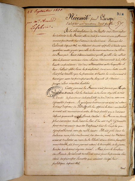欧州が新しい公法を採択する必要性に関する覚書 作： アルマン・ルフェーブル