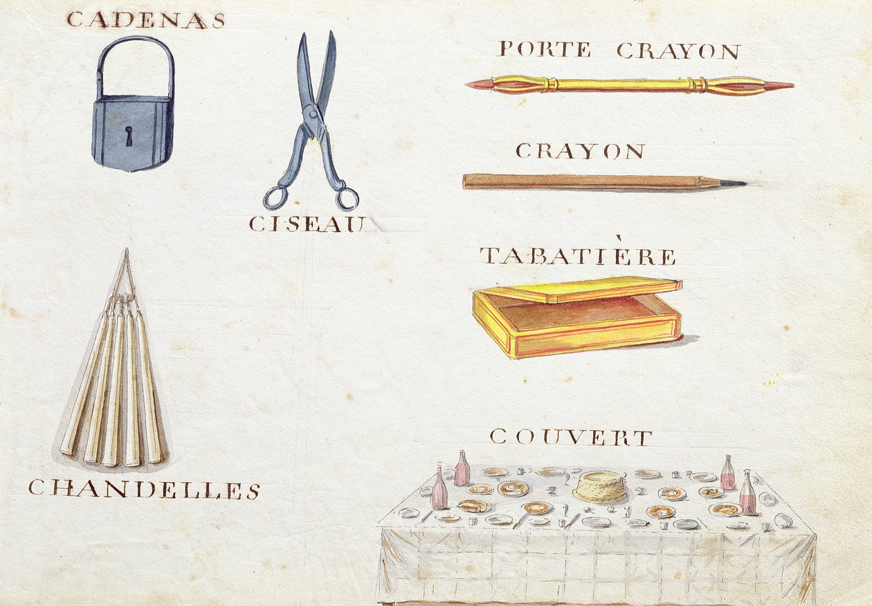 「1814年のフランスのアルファベットの本」からのイラスト、パブ。チャールズプラントファインアーツ、1814年 作： アルノー・ド・ボーリガード