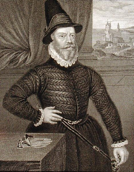 第4代モートン伯爵ジェームズ・ダグラス（1516年頃～1581年）の肖像（「ロッジの英国肖像画」より 作： アーノルド・ヴァン（attr.to）Brounkhorst