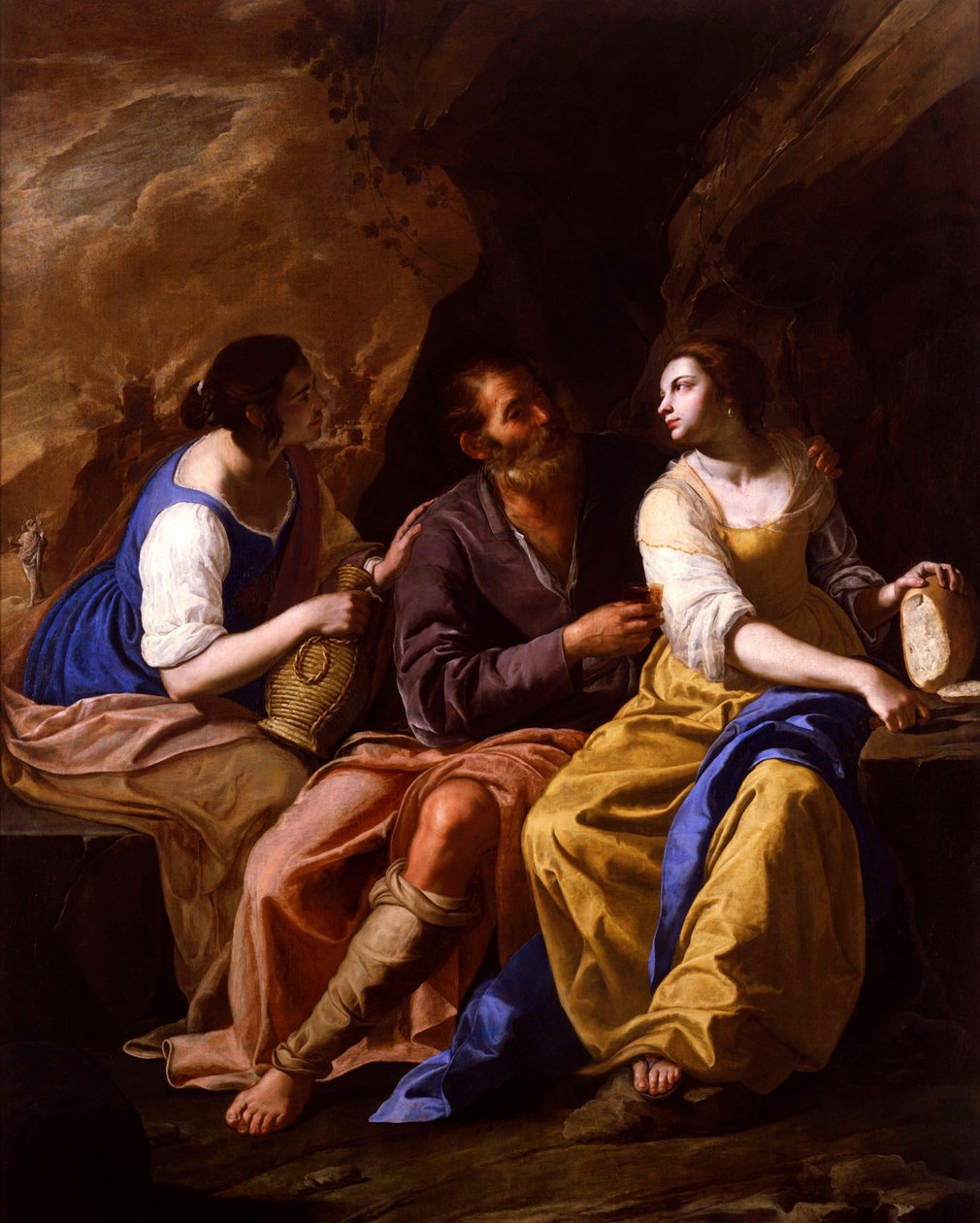 イタリア語  ロトとその娘たち 作： Artemisia Gentileschi