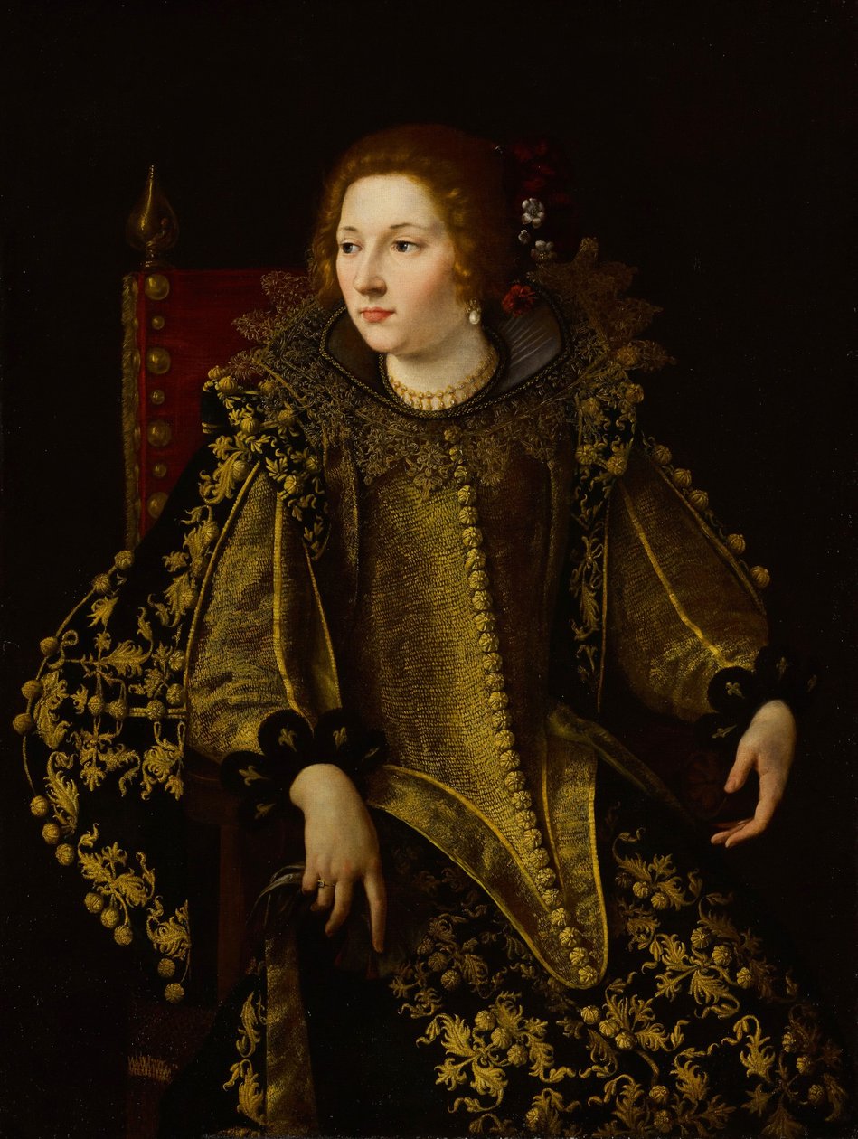 伊: Ritratto di una donna seduta (signora Caterina Savelli) 着座した女性の肖像（カテリーナ・サヴェッリ女史？） 作： Artemisia Gentileschi