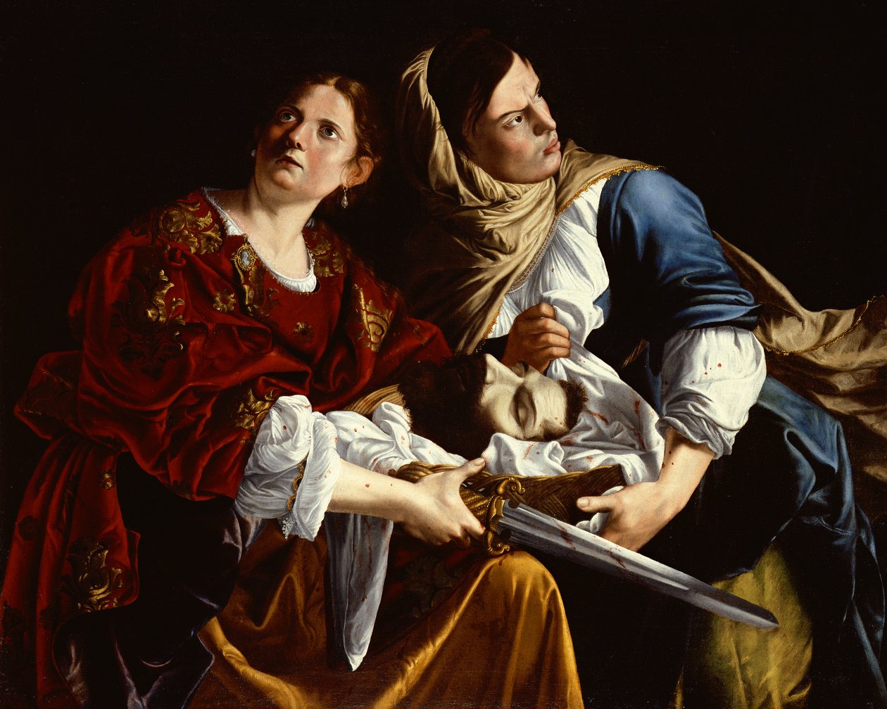 ホロフェルネスの首を持つジュディスと女中（キャンバスに油彩） 作： Artemisia Gentileschi