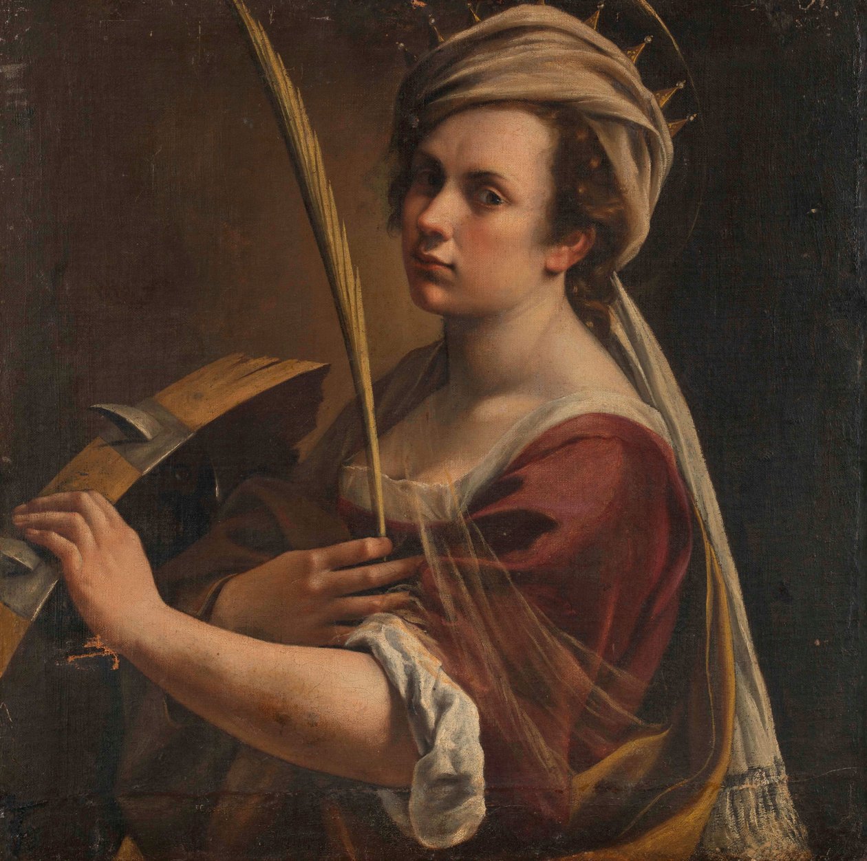 アレクサンドリアの聖カタリナとしての自画像、1616年頃（油彩・キャンバス 作： Artemisia Gentileschi