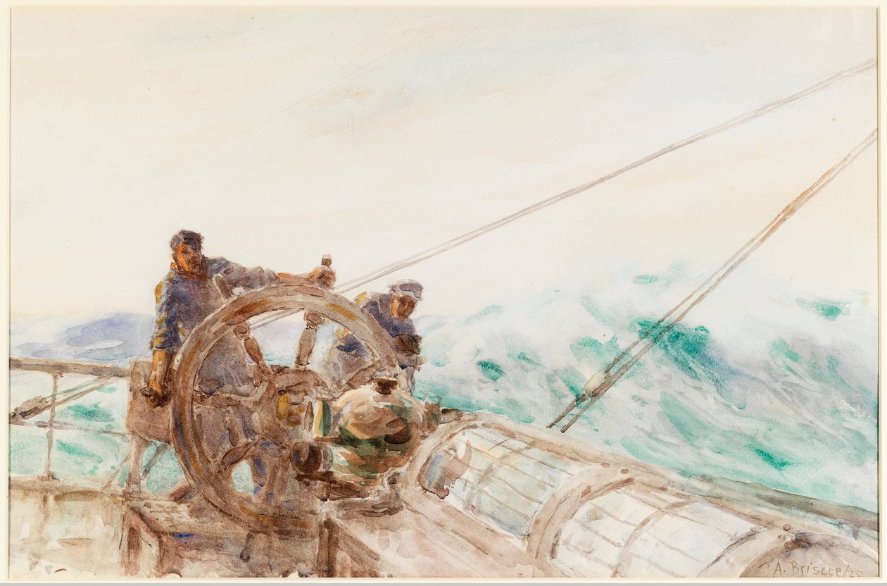 次の海、1925年（紙に鉛筆とトイレ） 作： アーサー・ブリスコ