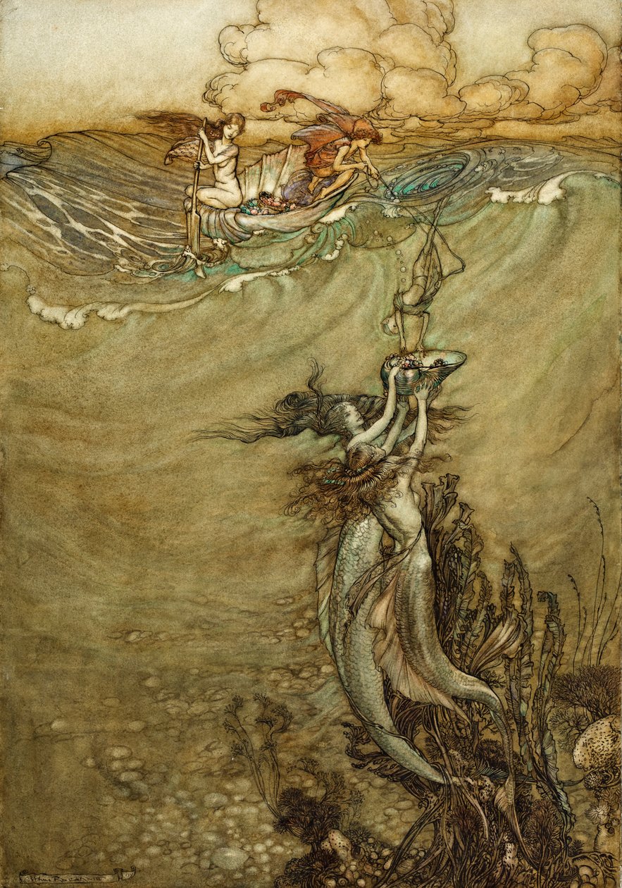 深海の宝石、1909 作： アーサー・ラッカム