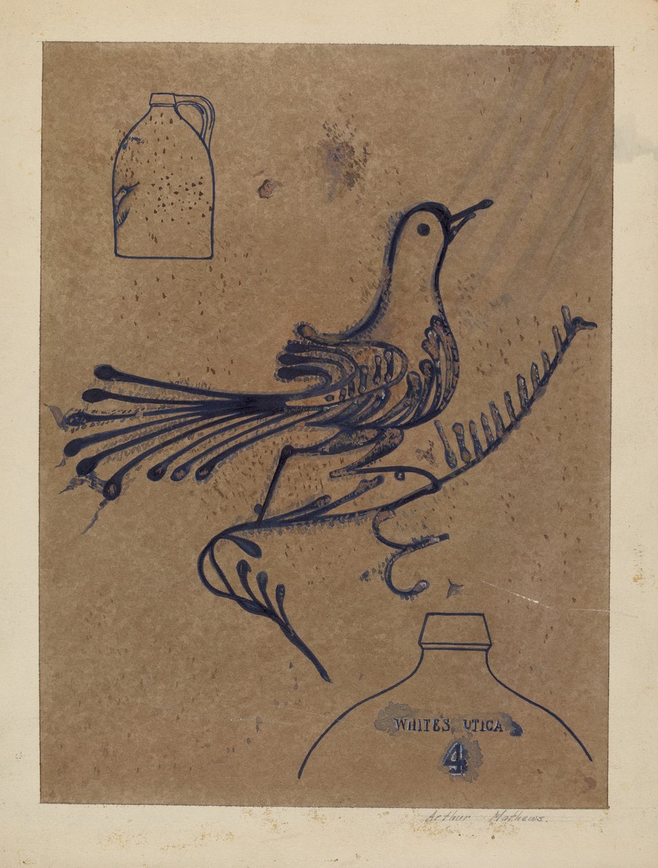石器の水差し、c。 1937年。 作： アーサーマシューズ