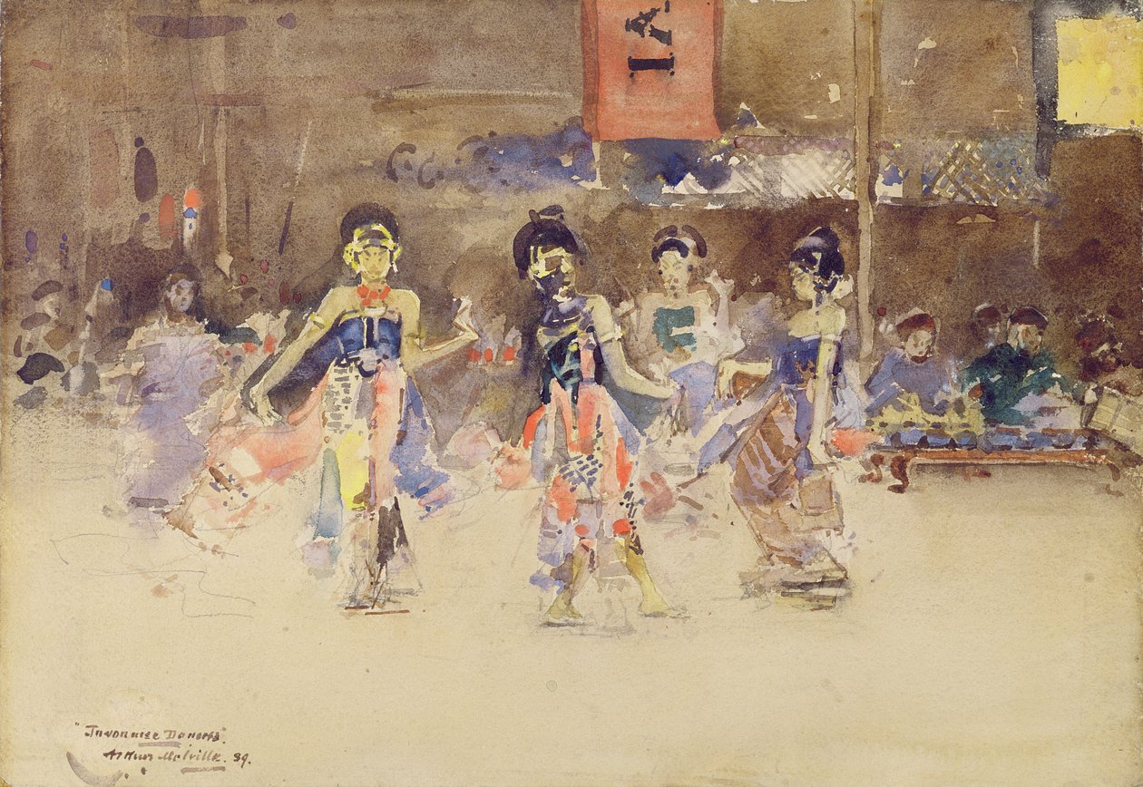 ジャワのダンサー、1889（紙にトイレ） 作： アーサー・メルビル