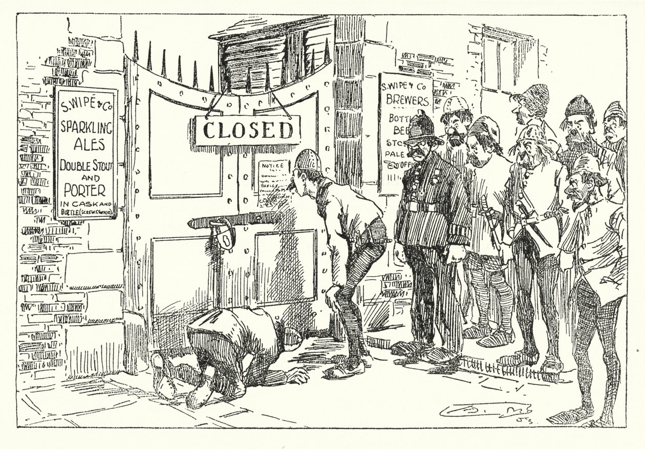 AD1314年、ハード・タイムス（リトグラフ） 作： アーサー・モアランド