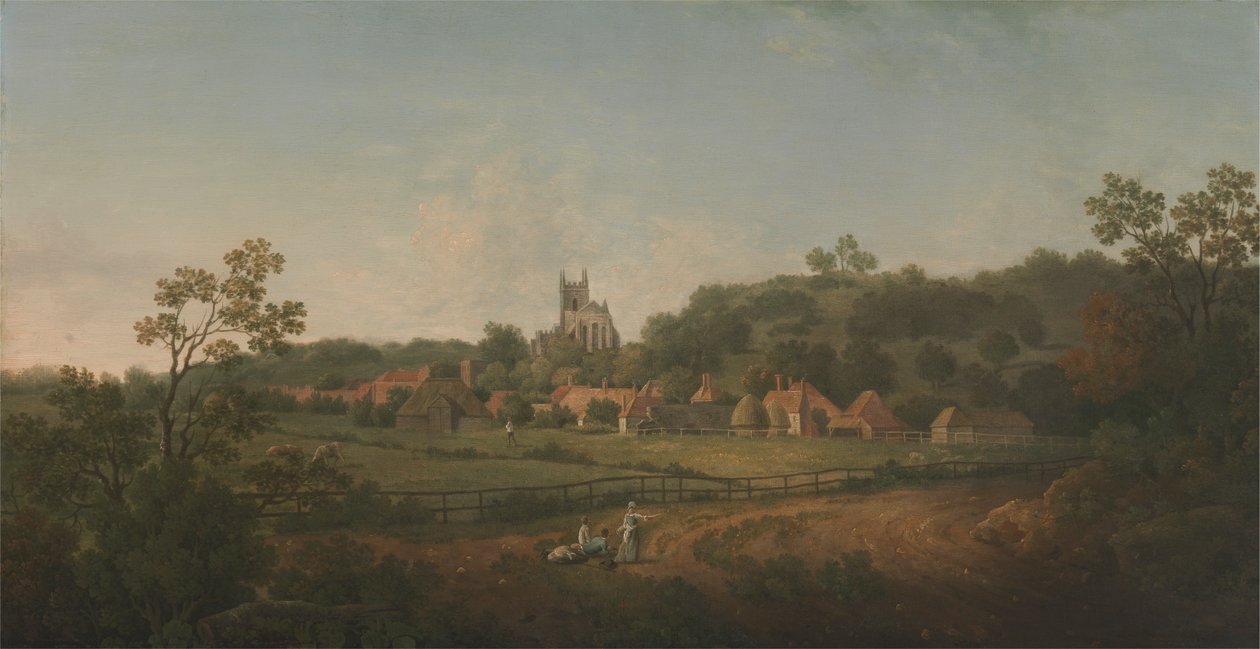 Uma visão distante de Hythe Village and Church, Kent 作： アーサー・ネルソン