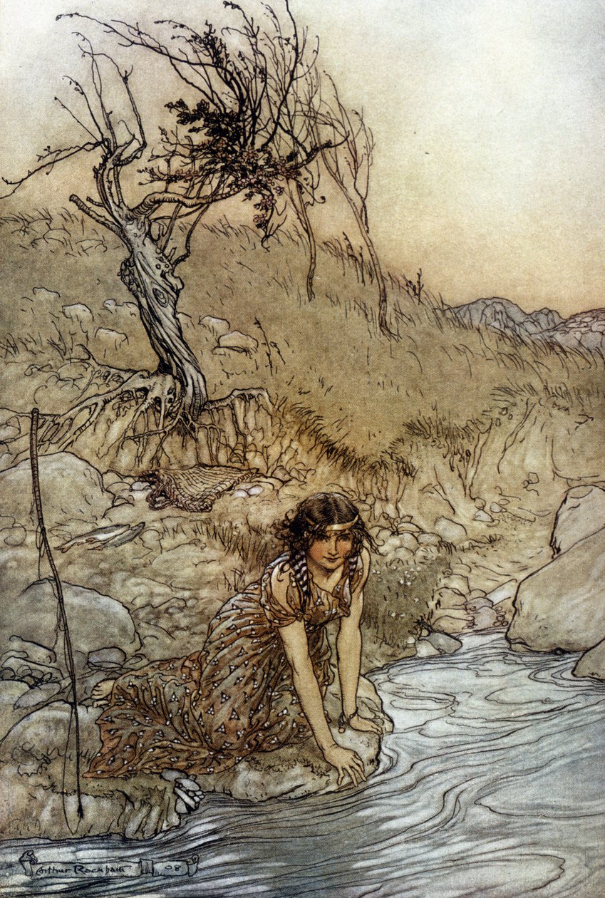 ハーミアアーサー・ラッカム（1867-1939）によるウィリアム・シェイクスピア作『夏の夜の夢』の挿絵 作： アーサー・ラッカム