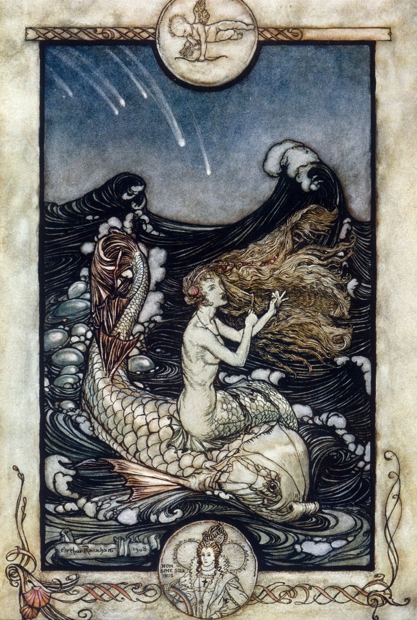 アーサー・ラッカム（1867-1939）によるウィリアム・シェイクスピア作『夏の夜の夢』の挿絵。 作： アーサー・ラッカム