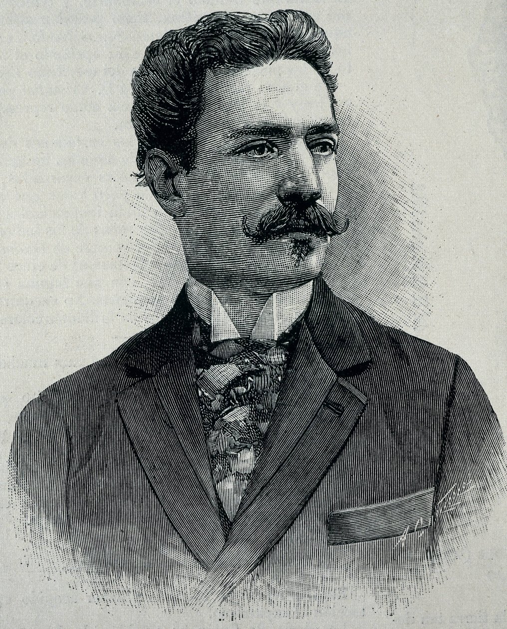 ALBARRAN Y DOMINGEZ, Joaquin (1860 - 1912)。キューバ生まれのスペイン人泌尿器科医。(エングレーヴィング) 作： アーティスト不明