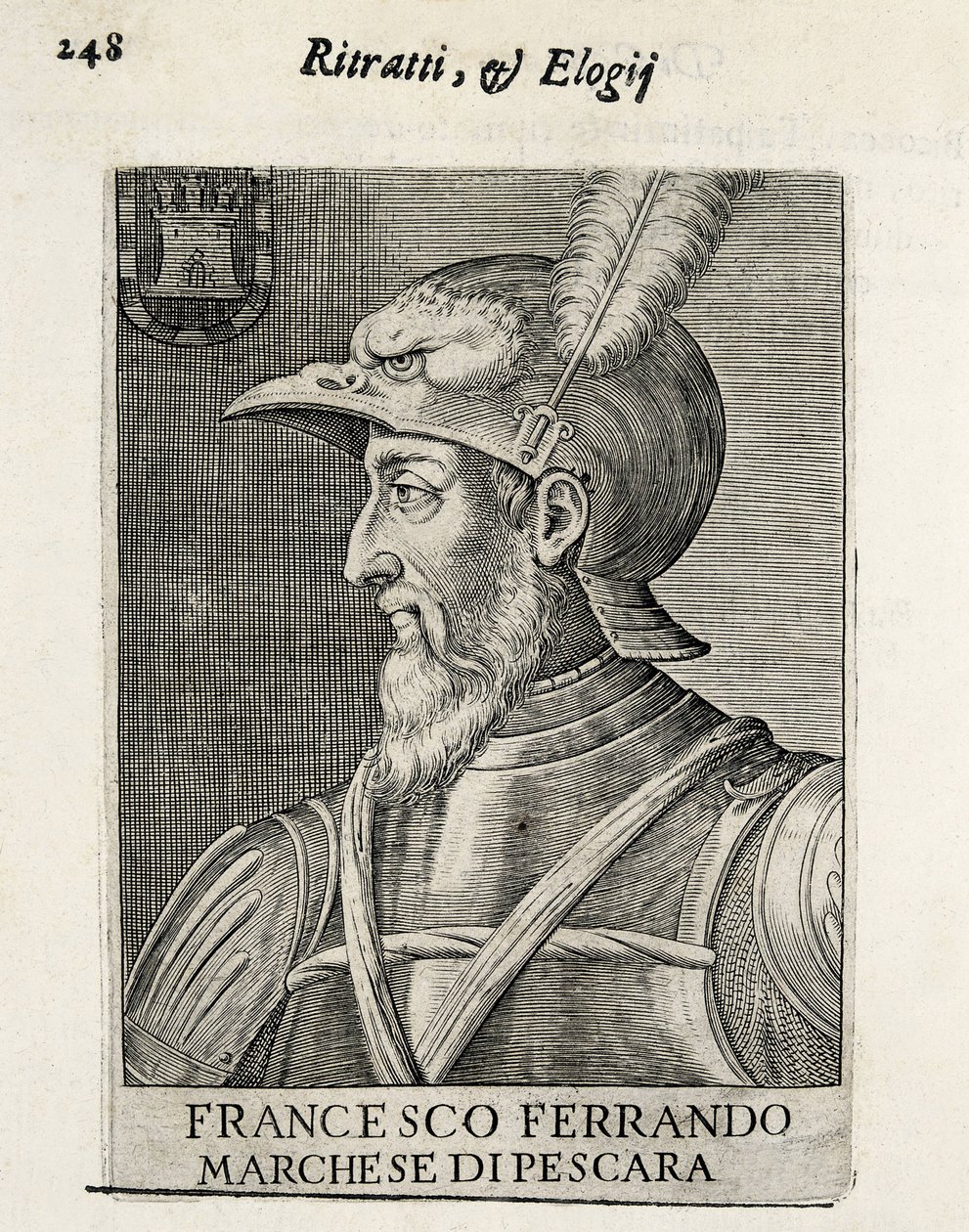 AVALOS, Fernando Francisco (1490-1546)。スペインの将軍。キシログラフィ。スペイン.マドリッド（自治州）.マドリード.国立図書館 作： アーティスト不明