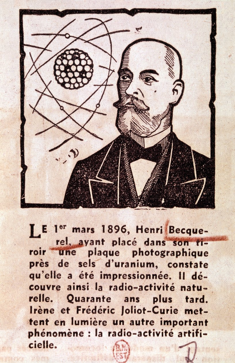 BECQUEREL Antoine Henri フランスのエンジニア、物理学者、ノーベル賞受賞者：肖像画 作： アーティスト不明
