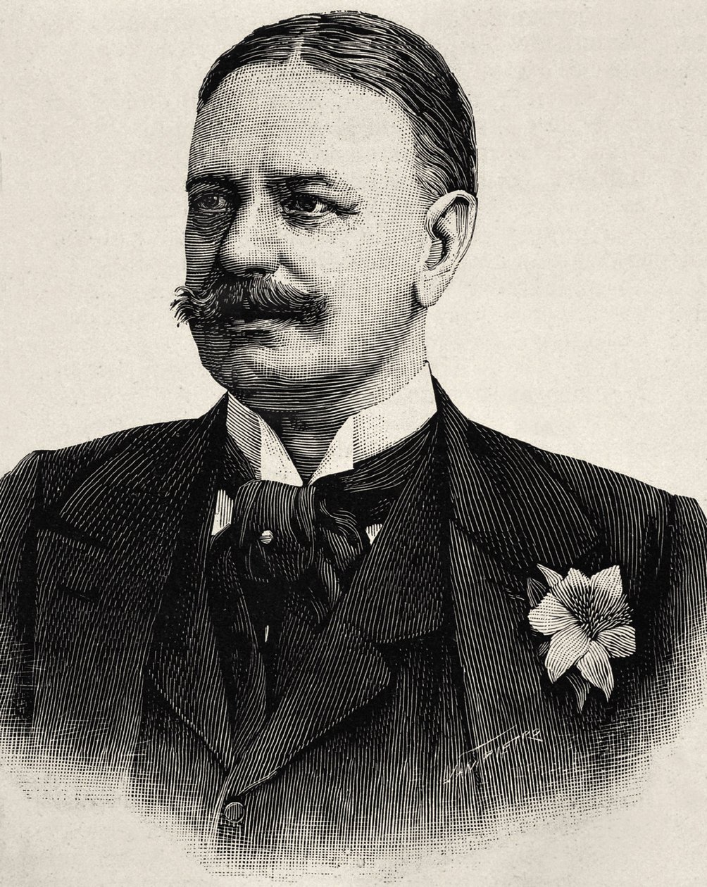 ビューロー、ベルナルド・フォン（1849-1929）。ローマ帝国首相（1900-1909）。エッチング 作： アーティスト不明
