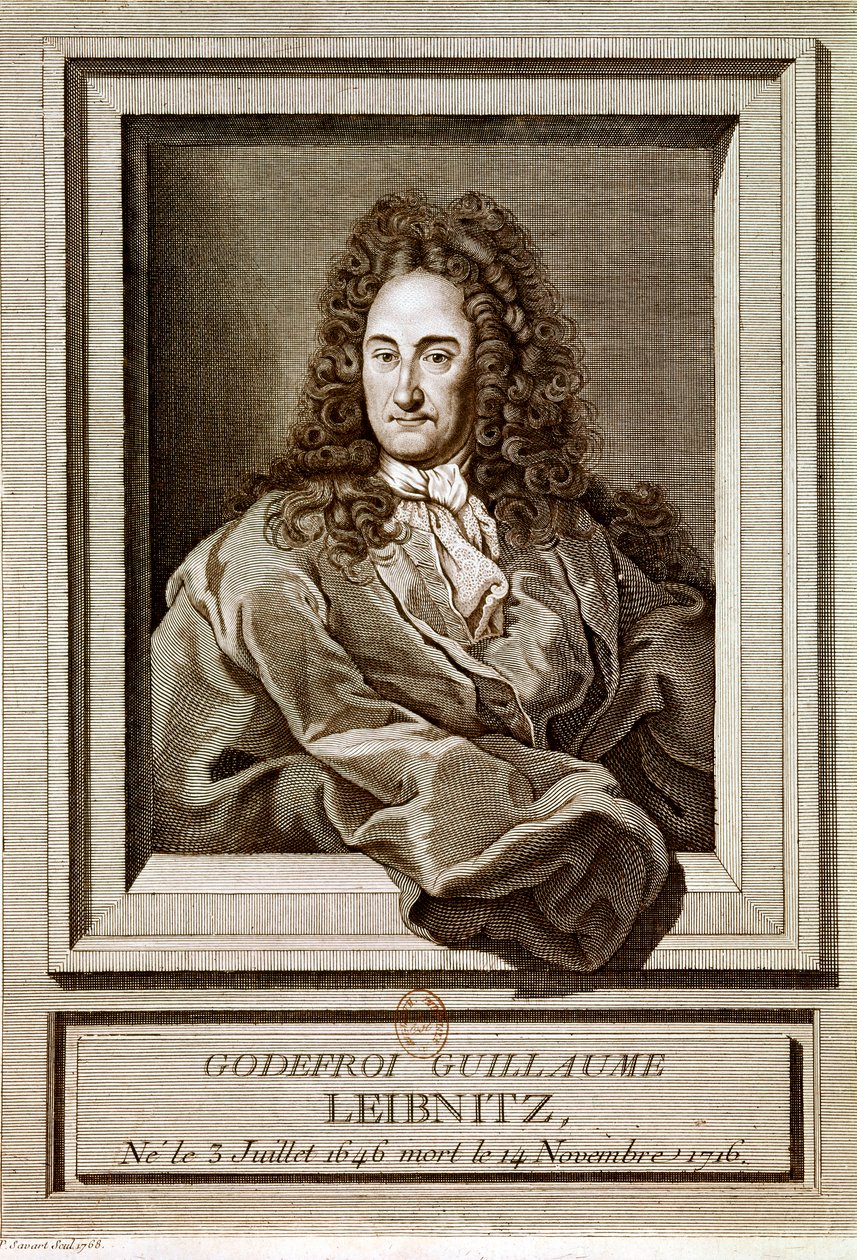 ライプニッツ・ゴットフリート・ヴィルヘルム・フォン肖像画（エッチング） 作： アーティスト不明