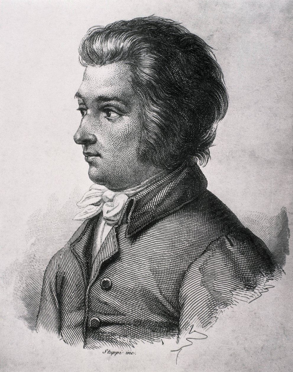 モーツァルト、ヴォルフガング・アマデウス（1756-1791）。オーストリアの作曲家。 作： アーティスト不明