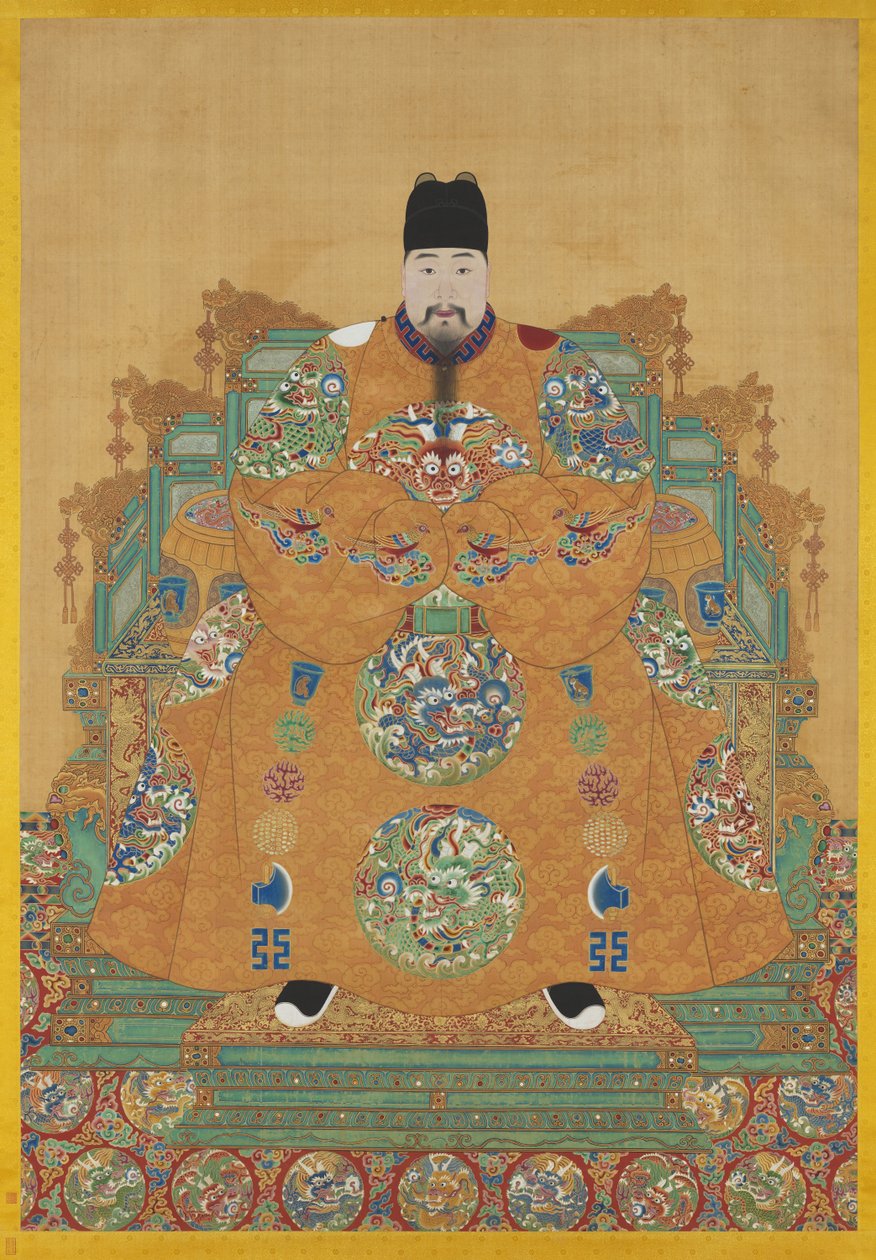 朱有元像（1476-1519）（掛軸、絹本、水墨、彩色） 作： アーティスト不明