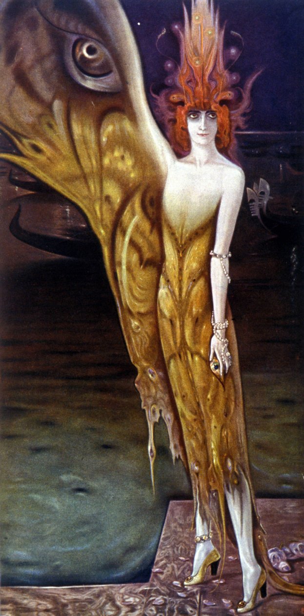アルトゥーロ・マルティーニ (1885-1947) による、1912 年のマルケサ (マルキーズ) ルイーザ・カサーティ (1881-1957) の肖像。 作： アルトゥロ・マルティーニ