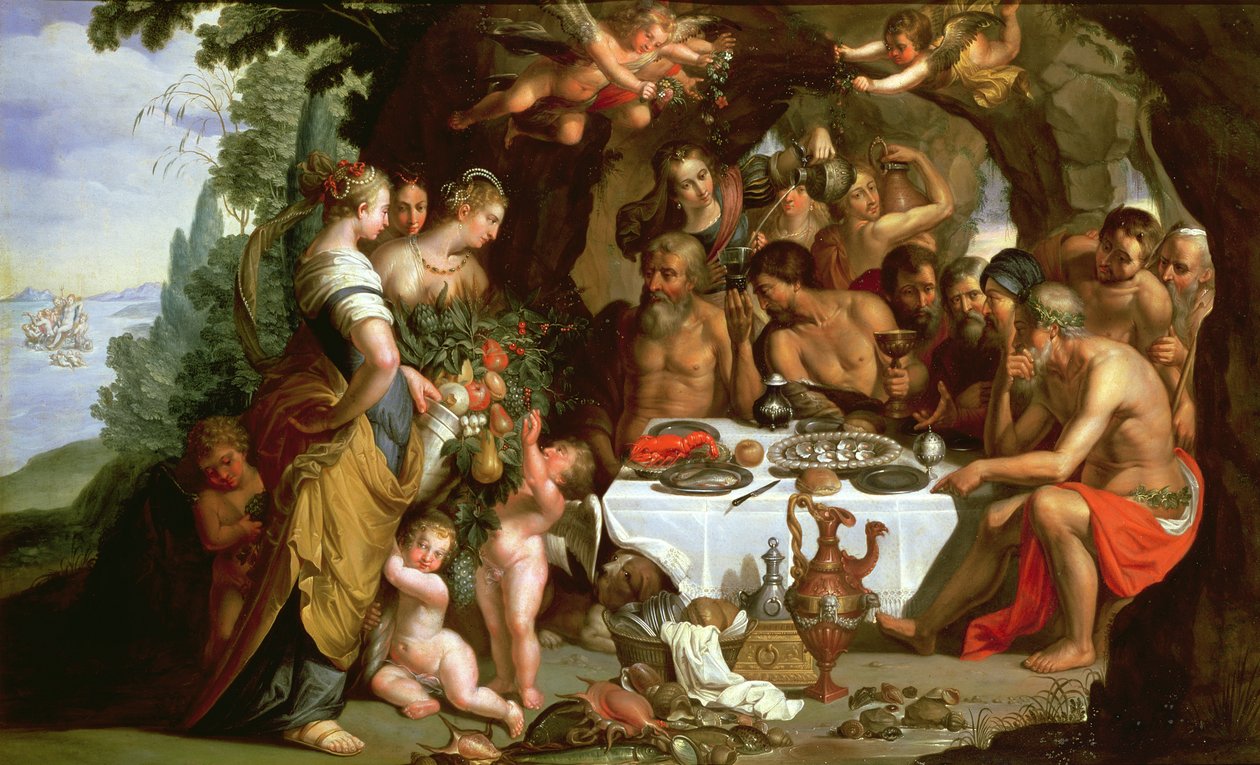アケロウの饗宴、1625-29（銅に油彩） 作： アーサー・ウォルフォート