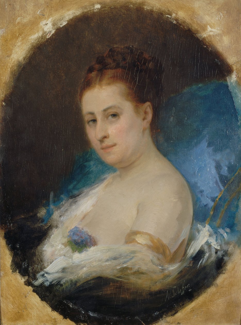 女優アデレード・リストーリの肖像画、1822～1906年、1857年頃。 作： アリー・アーノルド・シェファー
