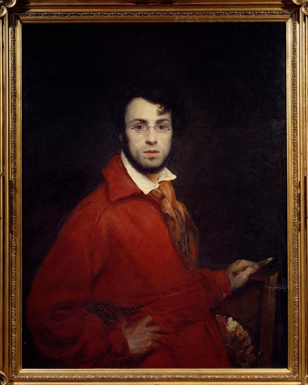 自画像「アーリー・シェファー（1795-1858）の絵画 1830年 日。1,18x0,9 m グルノーブル、ミュゼ・デ・ボザール 作： アリー・シェファー